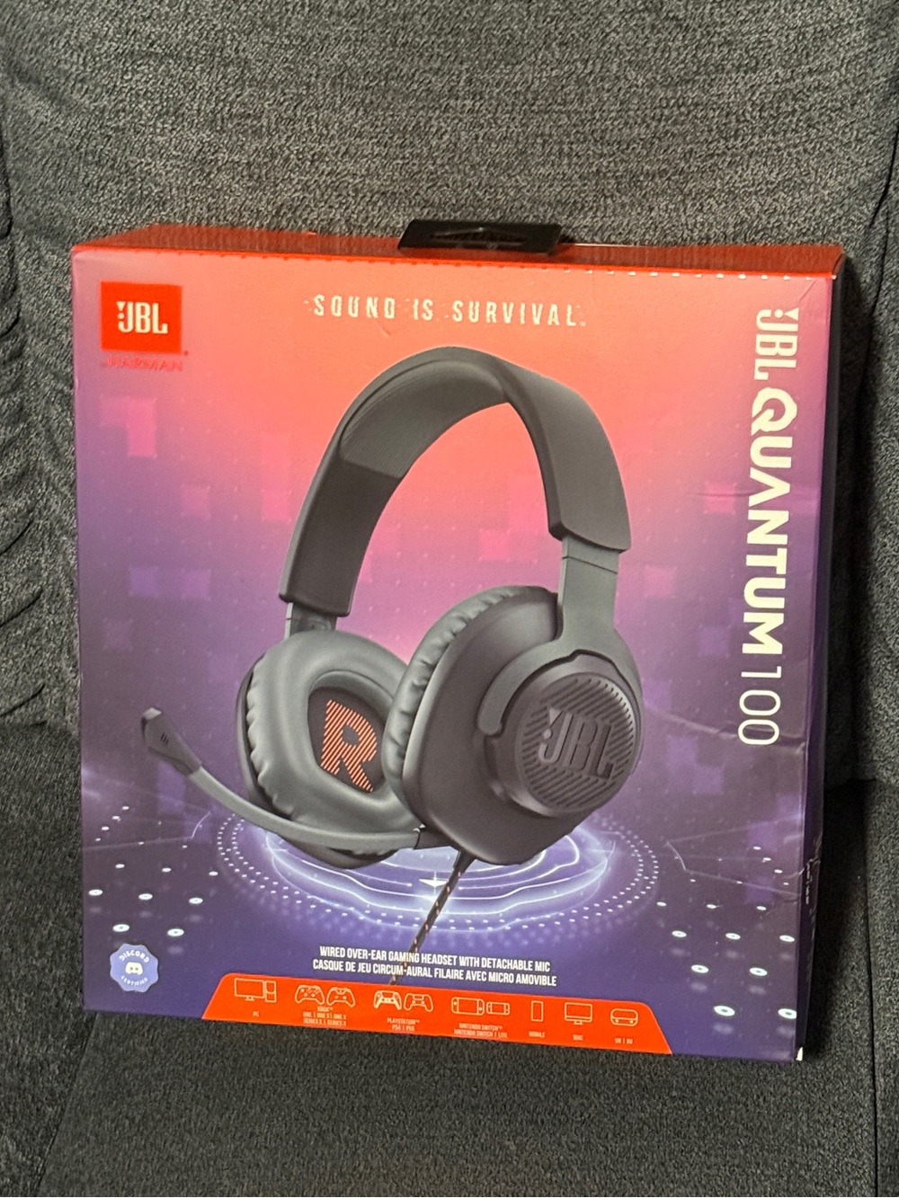 NIB!! JBL Quantum 100 Wired Gaming Headset - Black